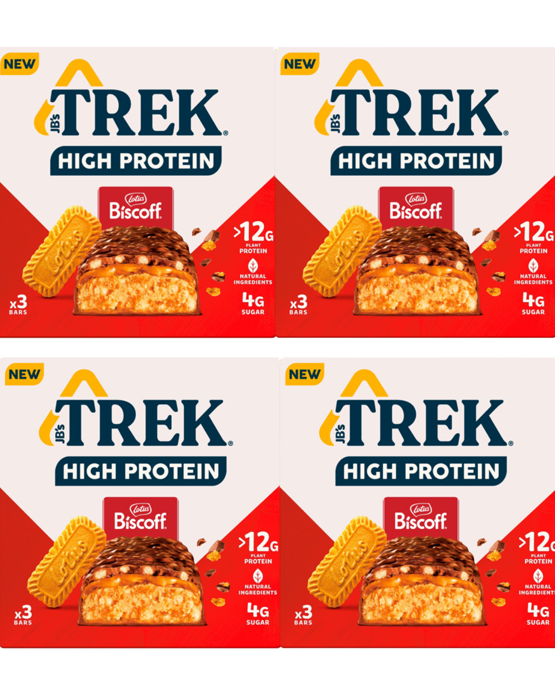 TREK Power Protein Bars Lotus Biscoff Flavour 12 x 44g